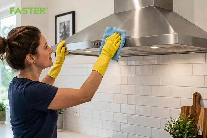 Vệ sinh máy hút mùi Faster đúng cách, đơn giản tại nhà