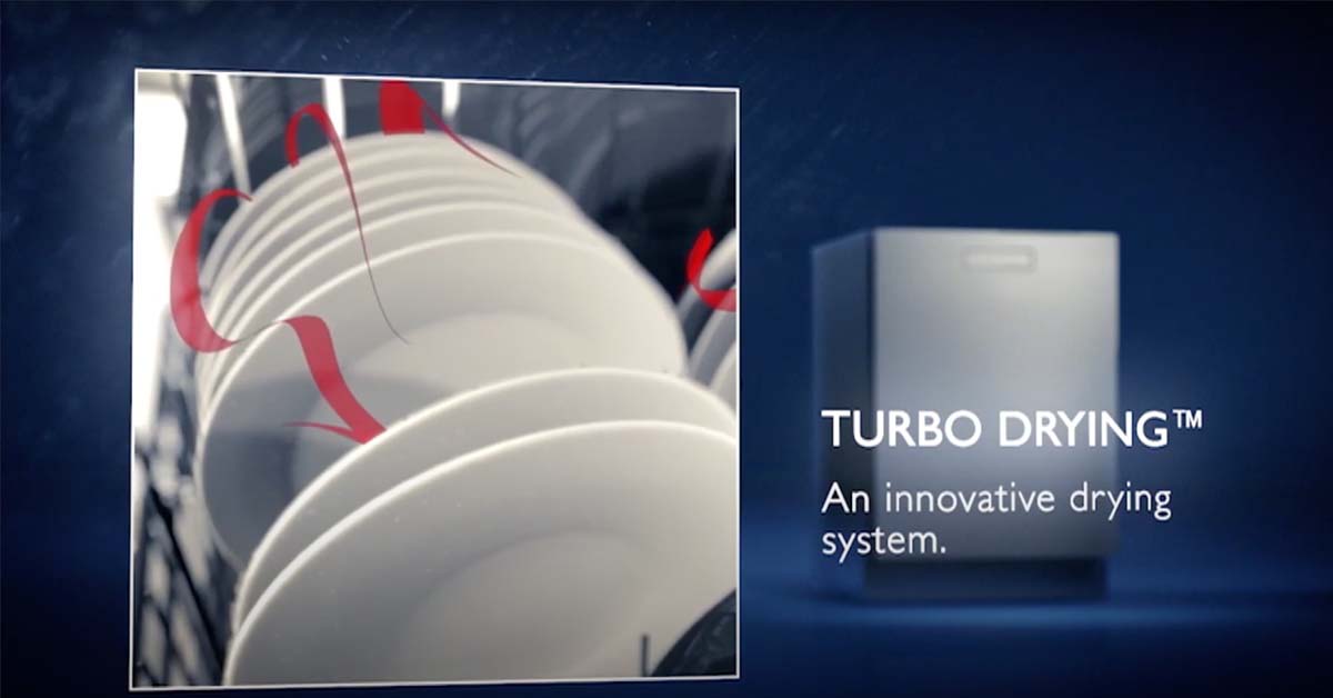 Turbo Drying giúp bát đĩa khô triệt để